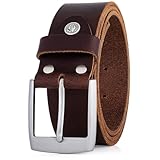 LINDENMANN Cinturón de piel de búfalo para hombre, 40 mm, color marrón, marrón oscuro, Bundweite 105 cm Gesamtlänge 120 cm W 41.3 XL