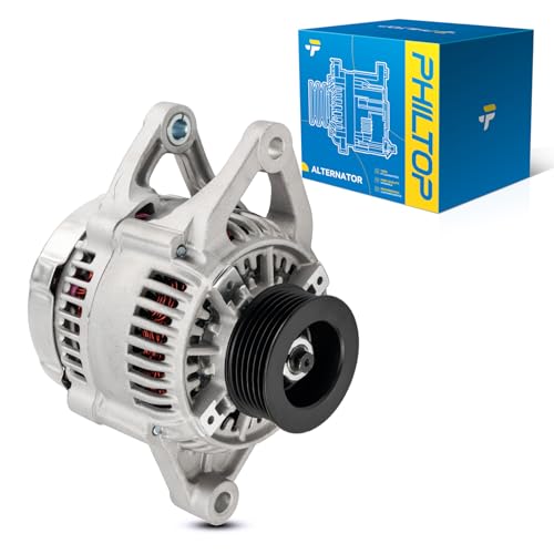 Image of PHILTOP NEW 13593N Alternator Compatible with 1996-2000 Dodge Grand Caravan 1996-2000 Town & Country 1997-99 Caravan 3.3L 2.4L 3.0L, 1998-99 Voyager 3.3L 2.4L 3.0L, 90 Amp 12V S6 CW ER /IF Alternator