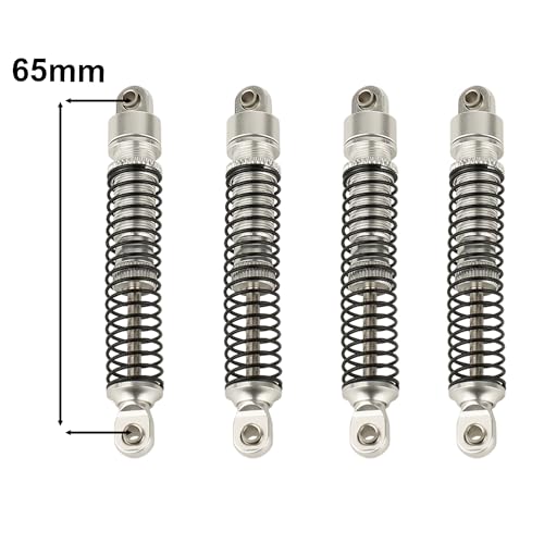 RZXYLRC 4PCS 65mm Aluminum Shocks Absorbers Oil Threaded Damper for 1/18 RC Crawler TRX4M TRX-4M Bro