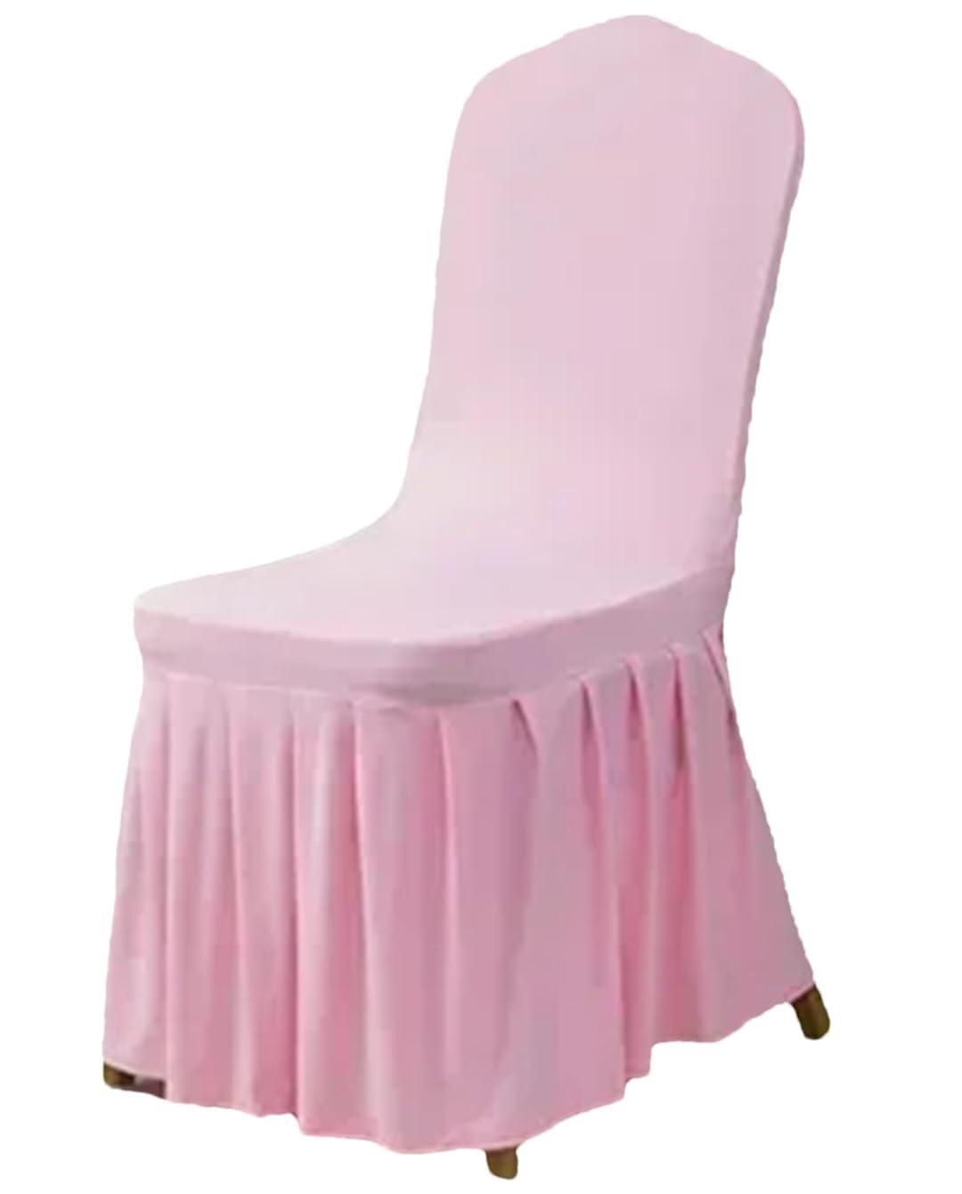 PBTMCD 100 Pcs Pleated Skirt Wedding Chair Covers, Thickened Elastic Slipcovers For Banquets Hotels Parties Dinners(80#)