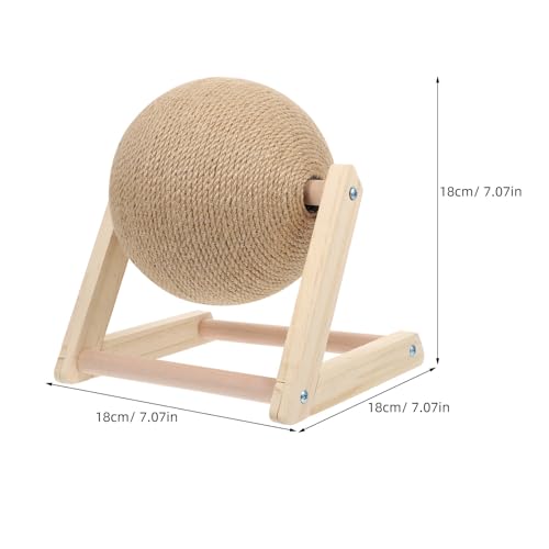 Juguete para moler garras de gato con madera estable y sisal resistente caqui 3
