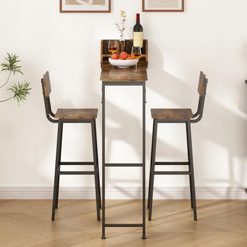 GILLAS Wall Mounted Bar Table, Folding Counter Bar Height Table, 42" Coffee Table for Small Spaces, Folding Wall Table for Kitchen, Dining, Living Room, Easy to Install