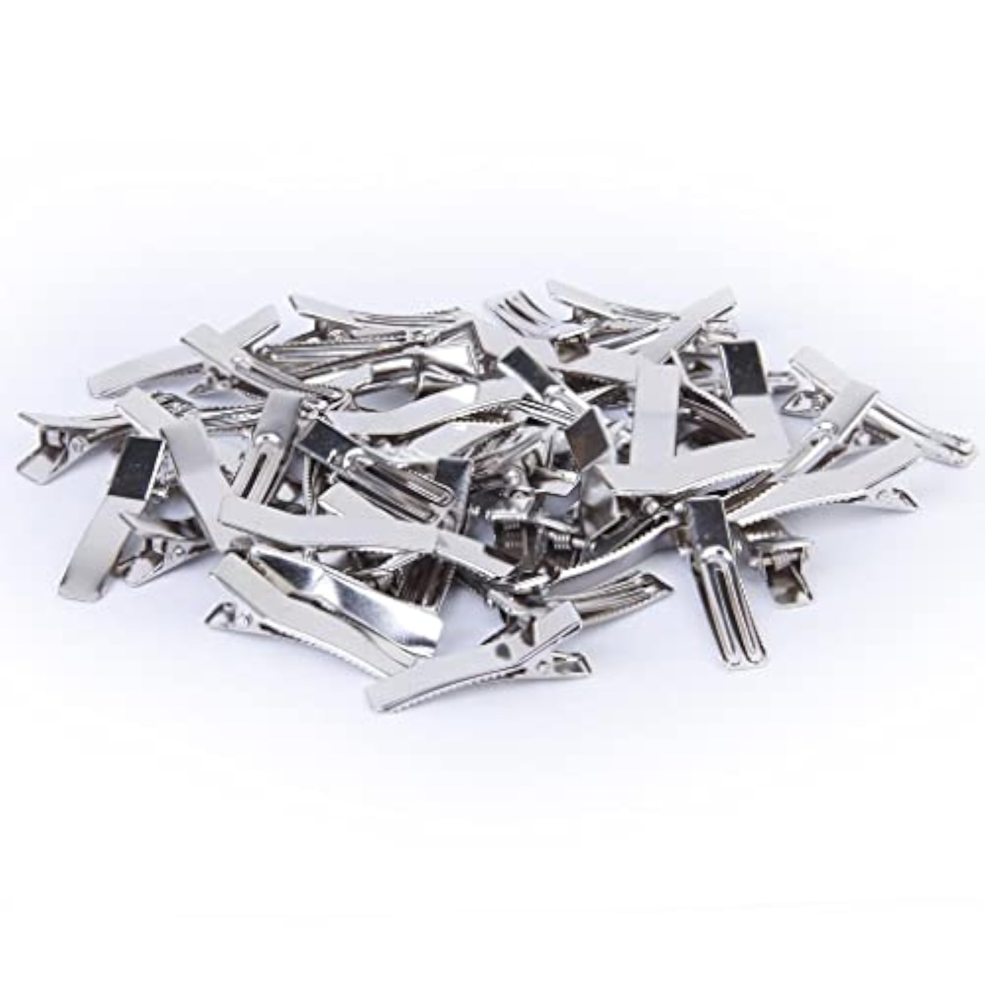 Pack of 100PCS Blank Nickel Plated Metal Round Duckbill Clips