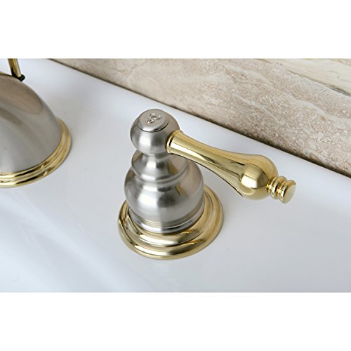 Kingston Brass Kb979Al Victorian Widespread Bathroom Faucet, 8-Inch Adjustable Center, Brushed Nickel/Polished Brass #TOP5