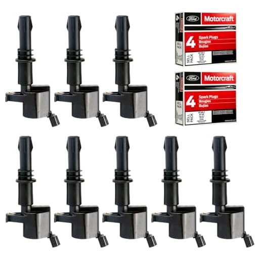 MAS Set of 8 Ignition Coils Pack DG511 & Motorcraft Spark Plugs SP546 SP515 PZH14F Compatible with Ford F150 F250 Expedition Lincoln Navigator FD508