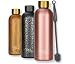 Produktbild Milu Thermosflasche 500ml 750ml 1L Isolierte Edelstahl Thermo Trinkflasche Thermoskanne Auslaufsichere Isolierflasche doppelwandig - Kohlensäure geeignet  inkl. Reinigungsbürste (Rose Gold, 500ml)
