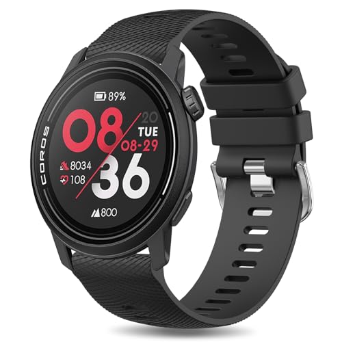 Meliya Pulseiras de silicone compatíveis com Coros Pace 3 /Pace Pro/Apex 2 Pro/Apex Pro/Apex 46 mm, pulseira esportiva de silicone macio para relógio Coros Pace 3 (preto)