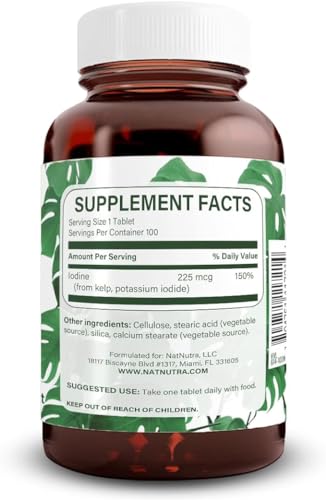 image for Natural Nutra Kelp Iodine Thyroid Support Supplement, Strengthens Immu