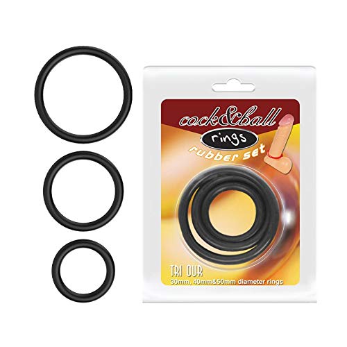 Kit 3 Anéis Penianos De Borracha - Preto