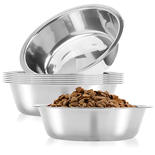 8 Pack Small Dog Bowl Cat Bowl,3 Cup 24 OZ Stainless Steel Dog and Cat Bowls Pet Metal Food and Water Dish,Basic Pet Feed Bowls for Small Dog Puppies Kitten