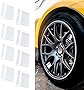 8PCS Wheel Rim Decal Stripes, Car Reflective Stickers, Car Decals for 18-21 Inch Wheels, Stylish Safety Car Exterior Trim Accessories (White)