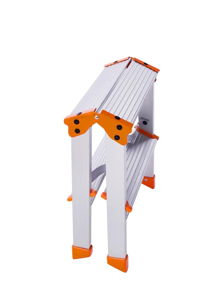 ELEVATE Nova Aluminium 2-Step Ladder, Orange, 47 x 39 cm, Foldable Lightweight Household Ladder, 150 kg Load Capacity-image-30