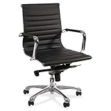 Lorell Modern Chair, 39.8' x 25' x 24.8', Black, Chrome