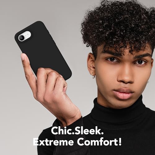 Image of Magnetic for iPhone 17e /iPhone 16e Case, Compatible with MagSafe, [Soft Anti-Scratch Microfiber Lining] Slim Silicone Shockproof Protective Phone Case for iPhone 17e /16e 6.1 inch, Black