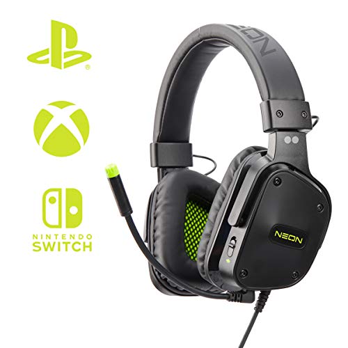 Two Dots - Casco Gaming Neon, Color Amarillo (Nintendo Switch)