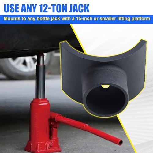 Image of 4 inch Bottle Jack Adapter - Jack Accessories for 4 Inch Axle Tube - Black Lifting Axles Saddle Made of Steel