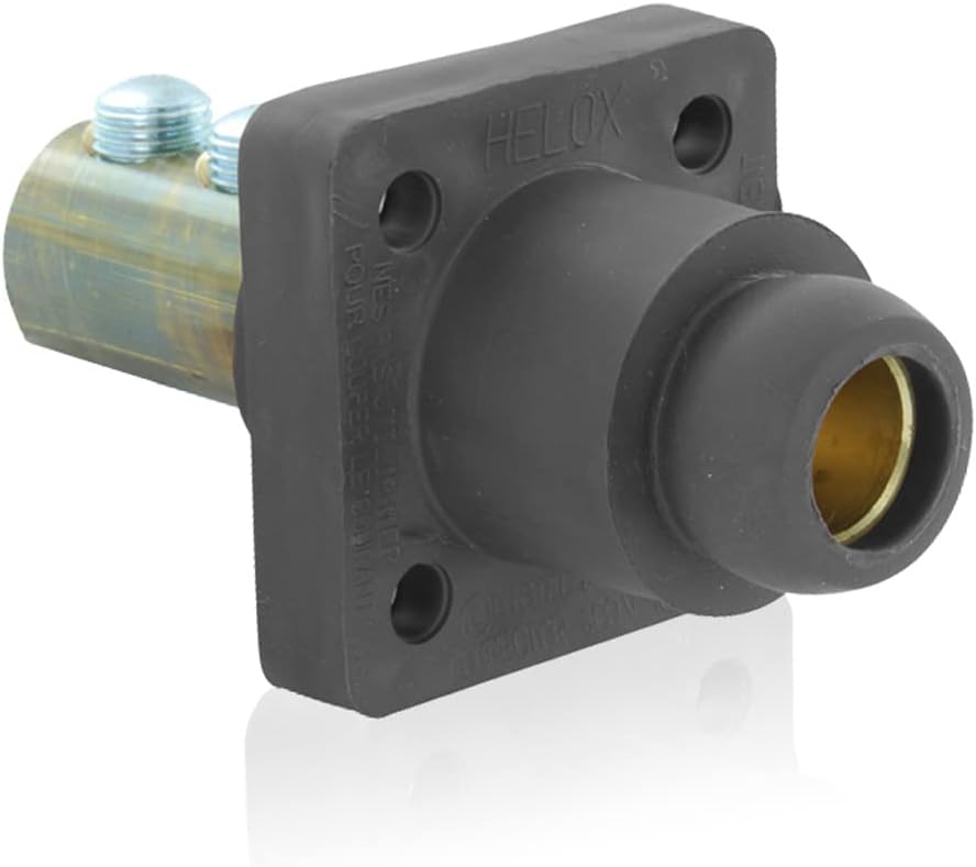 Leviton 18R24-UE 18 Series Single Pole Cam Type Female Panel Receptacle, Ball Nose, Double Set Screw Termination, 90 Degrees, Cable Range #2-4/0, 400 Amp Max