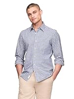 Tommy Hilfiger Men's M Classic Oxford Regular Fit Shirts, Dark Navy/Optic White, Large