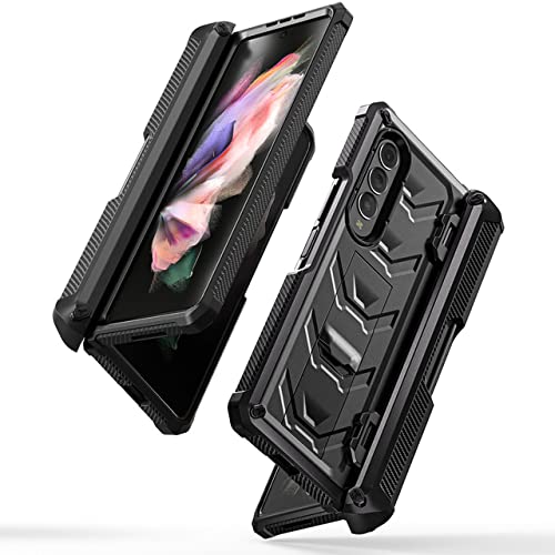 Coque Samsung Z Fold 3 avec charnière et support antichoc noir PC