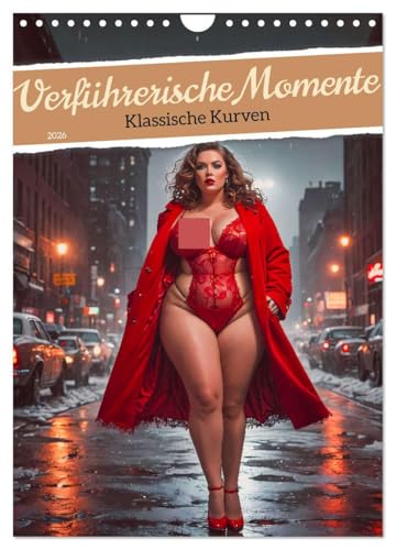 Verführerische Momente - Klassische Kurven (Wandkalender 2026 DIN A4 hoch), CALVENDO Monatskalender: Ein verführerischer Kalender, in dem füllige...