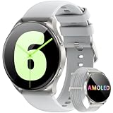 IOWODO Smartwatch Masculino e Feminino AMOLED 1.43" com Chamadas Bluetooth, Relógio Inteligente 100+ Modos Esportivos, IP68, 2 Pulseiras - Compatível iPhone/Android