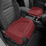 Motor Trend Faux Leather Front Seat Cover for Cars - Set of 2 Burgundy Front Car Seat Covers for SUV & Truck with Storage Pockets - Automotive Car Seats Cover Protector - Bottom Cushion Coverage Only