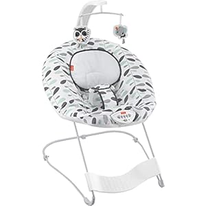 Fisher-Price See & Soothe Deluxe Bouncer Climbing Leaves, portable soothing baby seat with vibrations and music [Amazon…