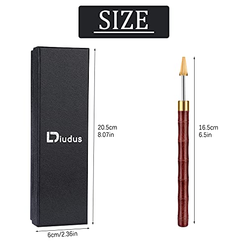 Diudus Leather Edge Dye Pen, Red Wood Handle Stainless Steel Top Edge Dye Roller Oil Pen Belt Finisher Leather Diy Craft #TOP1