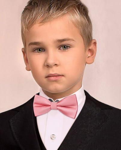 Image of HISDERN Bow Ties for Boys Pre Tied Toddler Bow Tie Adjustable Kids Bowties Clip On Fun Patterned Bowties for Wedding Party