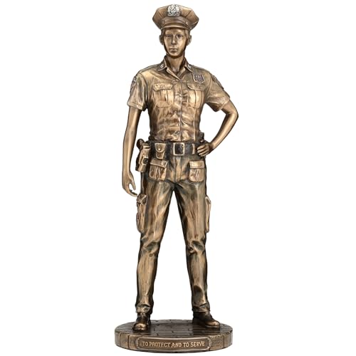 Estatua Policía Mujer Resina Bronce 11.25 pulg miniatura 1