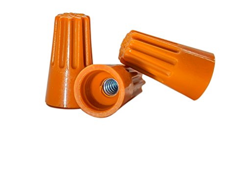 100 PCS Orange Wire Connector, P3 Type Easy Twist-On Ribbed Cap - UL Listed