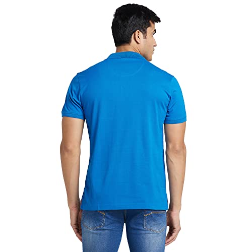 Image of Park Avenue Slim Fit Pure Cotton Print Pattern Polo Neck Casual T-Shirt