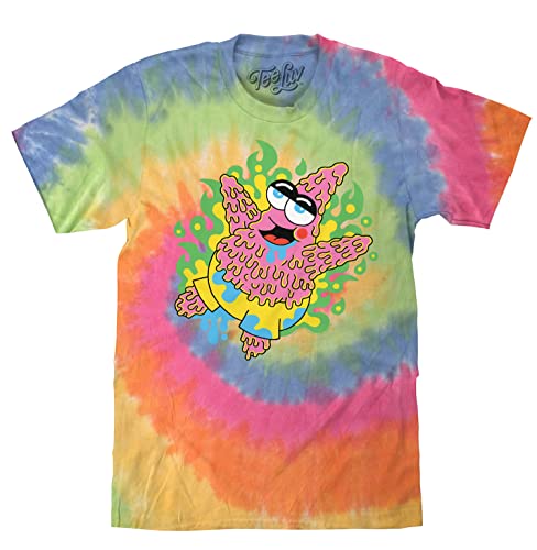 Tee Luv Men's Melting Patrick Star Shirt - Spongebob Squarepants Character T-Shirt (Eternity Tie Dye) (XL)