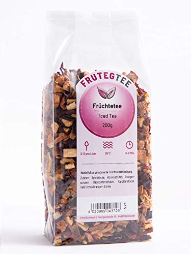 FRUTEG Loser Fruit Tea Iced Tea 1000 g | Fruit tea loose - finest leaf quality | Refreshing tea mix of apple Hibiscus orange & rosehip shells and much more and much more. | Fruit tea loose 1 kg