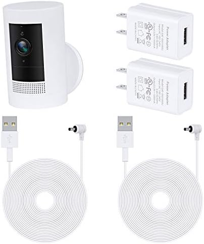 ALERTCAM 2Pack Power Adapter for Ring Stick Up Cam Battery(3rd Gen), with 30ft/9m Weatherproof Outdoor Cable Continuously Charge Your Camera, No Need to Change The Batteries