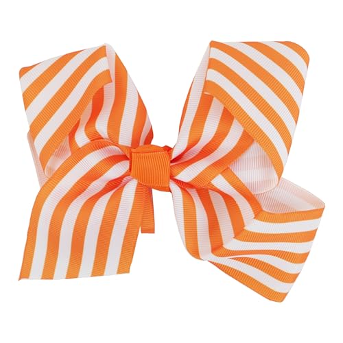 6 Inch Bow - Orange Stripe