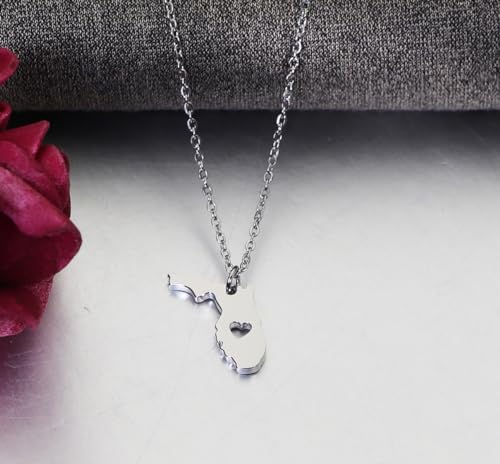 Ankiyae State Map Necklace with Message Card Long Distance Relationship Gift for Best Friend Graduation Gift Going Away Gift for Her4