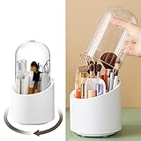 Tohoee Make Up Pinselhalter 360 Rotatierbar Wasserdicht Kosmetik-Organizer Mit Staubdichtem Deckel für Waschtisch Badezimmer Schreibtisch Arbeitsplatte