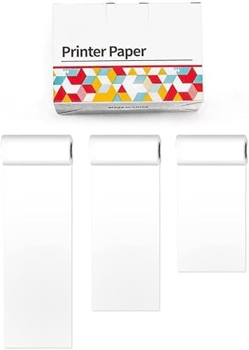 Mini Pocket Printer, New Upgrade Fast Printing Portable Mini Thermal Printer, Wireless Bluetooth Photo Printer Portable Sticker Printer DIY Scrapbook (White Thermal self-Adhesive *3)