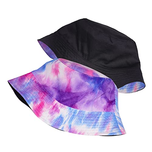Accsa Bucket Hat For Women Purple Tie Dye Reversible Summer Travel Beach Sun Hat Packable Outdoor Fishing Hat Upf 50+ thumb #1