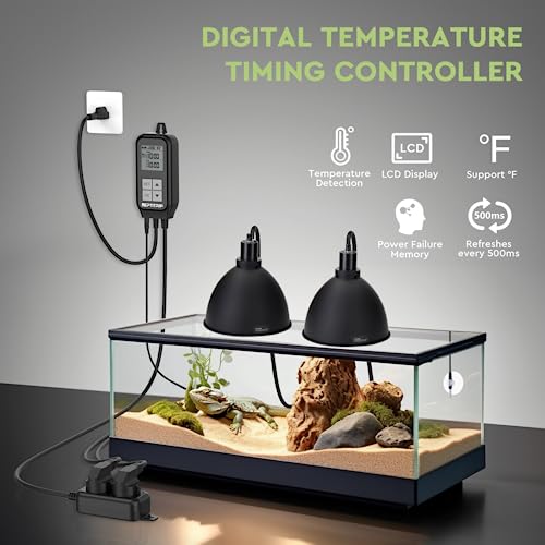Reptitrip SOP24 Reptile Thermostat, Reptile Light Timer For Temperature And Lighting Control, Day-Night Timer Thermostat With Reptile Thermometer For Uvb Light, Heat Lamp thumb #2