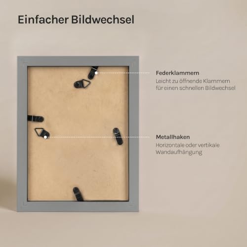 WOLTU Bilderrahmen 30x40, 3er set, MDF-Holz Fotorahmen mit Passepartout – Ansicht 5