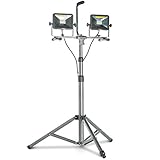 VonHaus Dual Head 4000 Lumen LED Work Light with Tripod Stand, Detachable Metal Lamp Housing, Telescopic Stand, Rotating Waterproof Lamps and 8.2Ft Power Cord