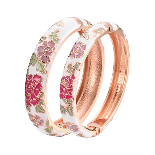 UJOY Enamel Gold Plated Cubic Zirconia Bangles for Women & Girls (Set of 2) (Blue)