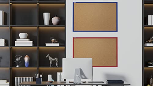 ALLboards Lavagna in Sughero con Cornice Bianco in...