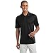 Mens Short Sleeve Moisture Wicking Silk Touch Polo Shirt, L, Black