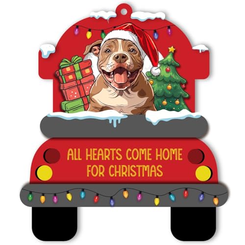 BlinkWishes Pitbull Dog Christmas Ornament, for Pitbull Owners, Pitbull Lovers, Dog Mom, Dog Dad, Pet Lovers, Pitbull Ornaments for Tree Decor Xmas Keepsake
