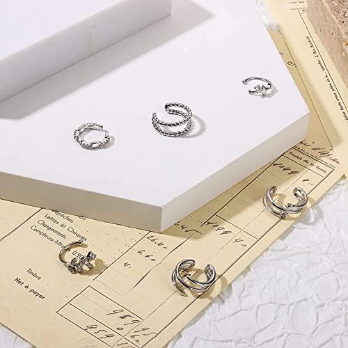 MILACOLATO 20Pcs Ear Cuffs for Women Non Piercing Clip On Cuff Cartilage Helix Snake Leaf Wrap Flower Cuff Earrings Adjustable Fake Cartilage Cuffs for Non-Pierced Ear