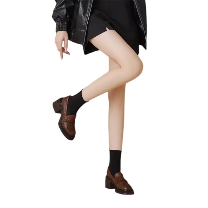 Scarpe Tacco Donna,Eleganti Mocassini in Pelle dallo Stile retrò Casual e Versatile
