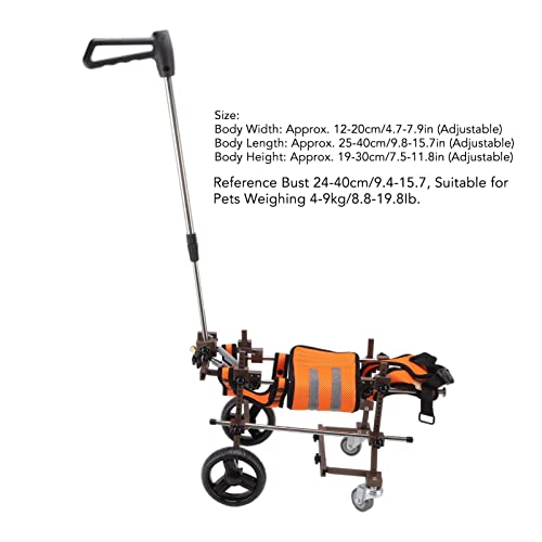 Dog Wheelchair For Back Legs, 4 Wheel Dog Cart/Wheelchair With Disabled Hind Legs Walking & Handlebar, Aluminum Alloy Portable Pet Wheelchair For Dogs 9-20Lbs (Cjc08 Coffee) #TOP2